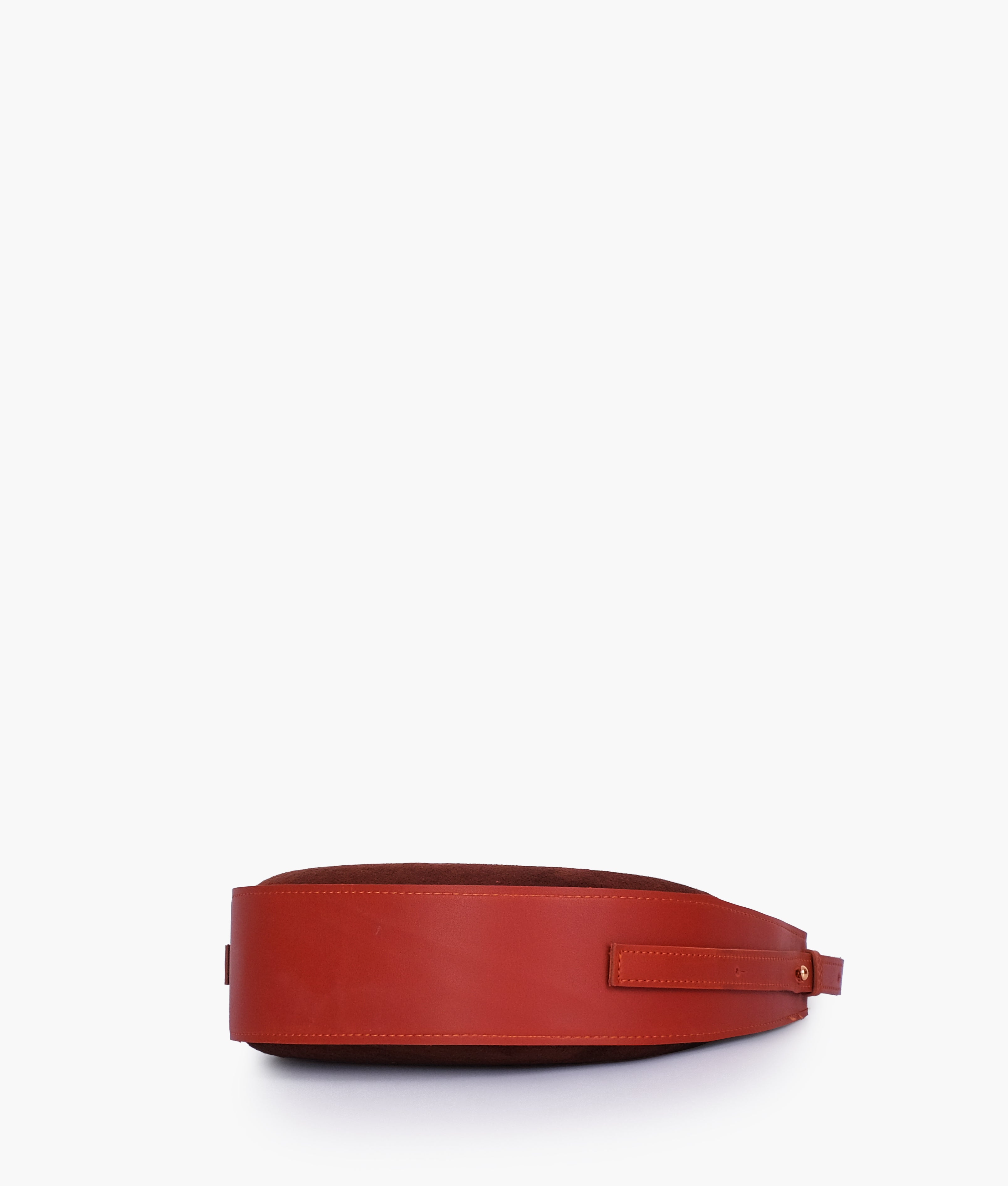 RTW Creation - Rust suede crescent hobo bag