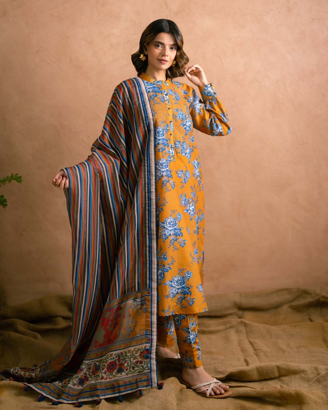 Ayla Studio Orange Rust-Dupatta
