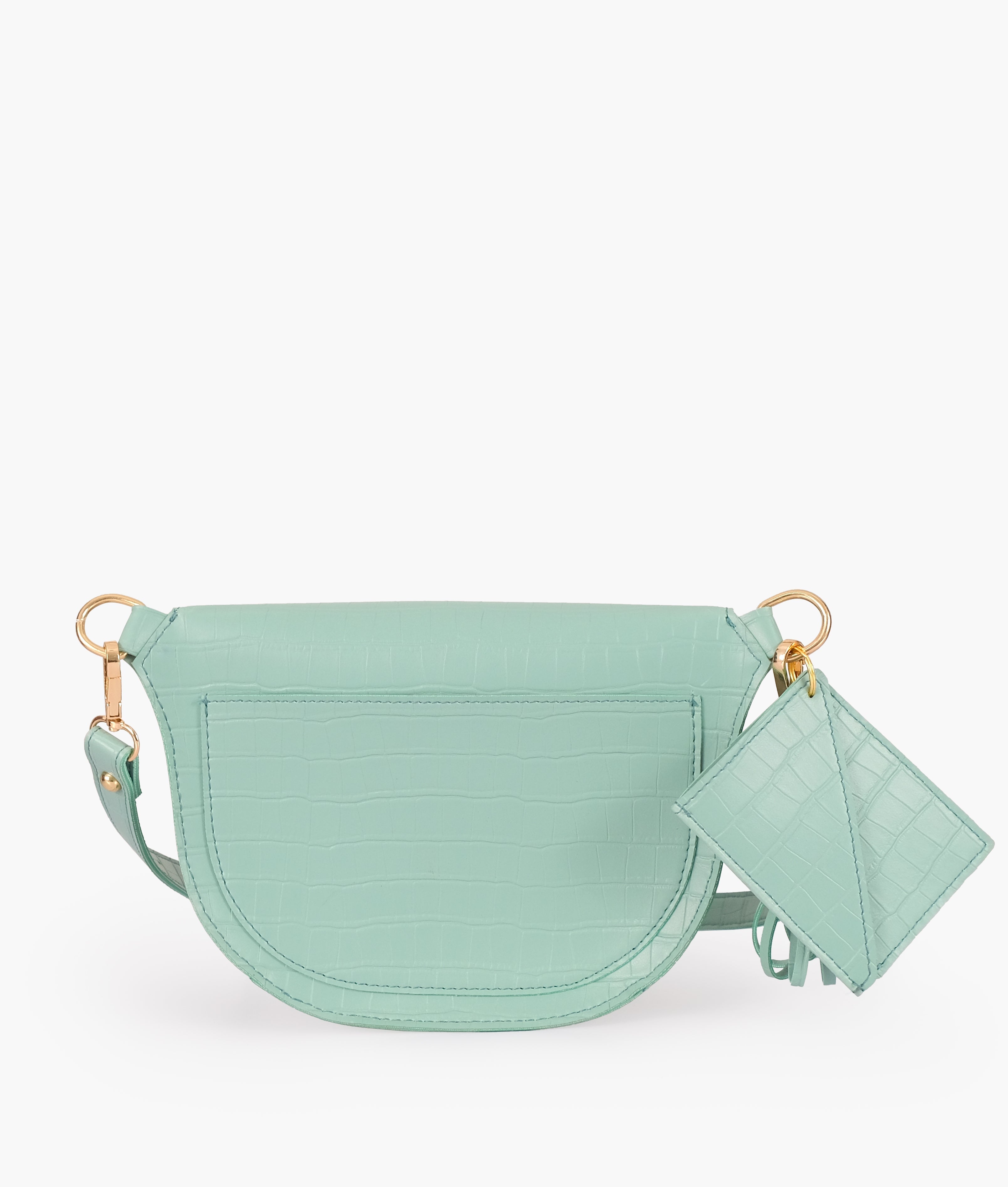 RTW Creation - Sea green crocodile belt bag