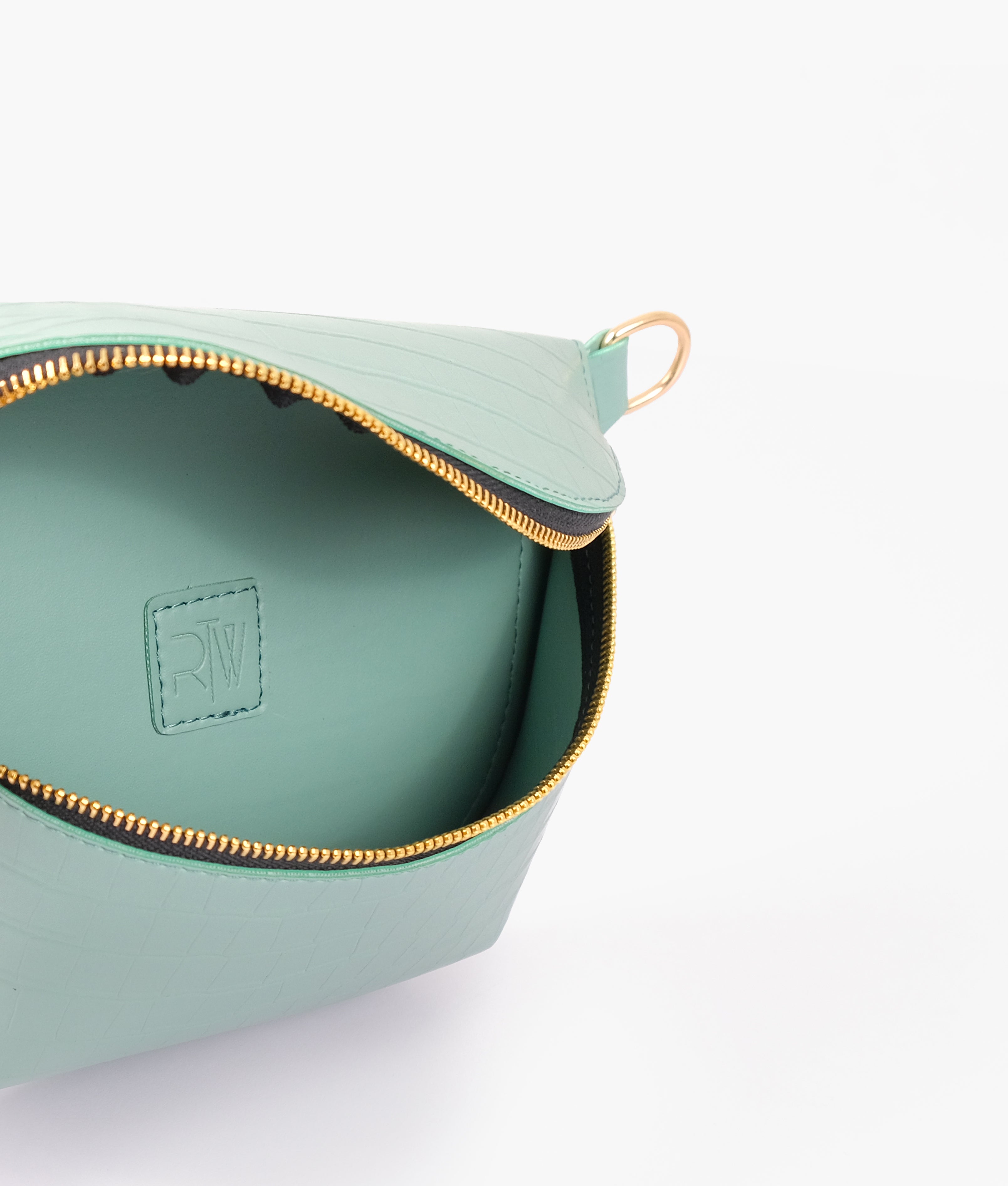 RTW Creation - Sea green crocodile belt bag