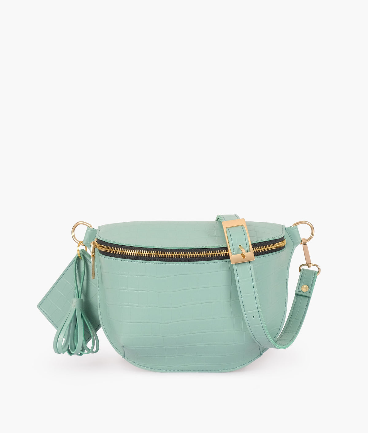 RTW Creation - Sea green crocodile belt bag