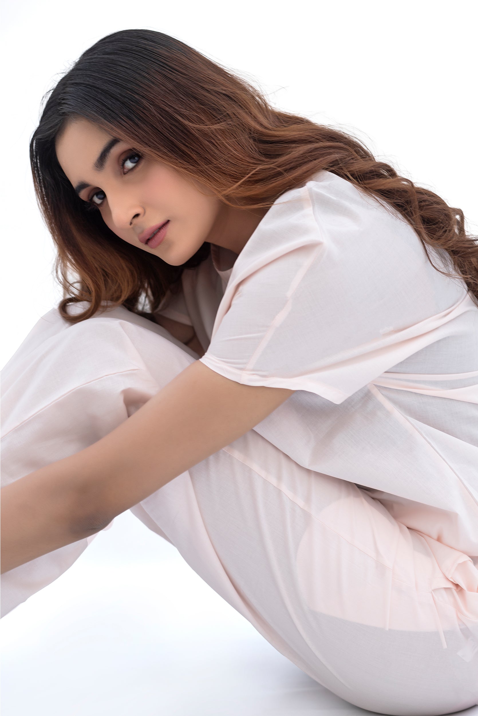 12 AM By Khawar Latif Creamy Peach  Night suit