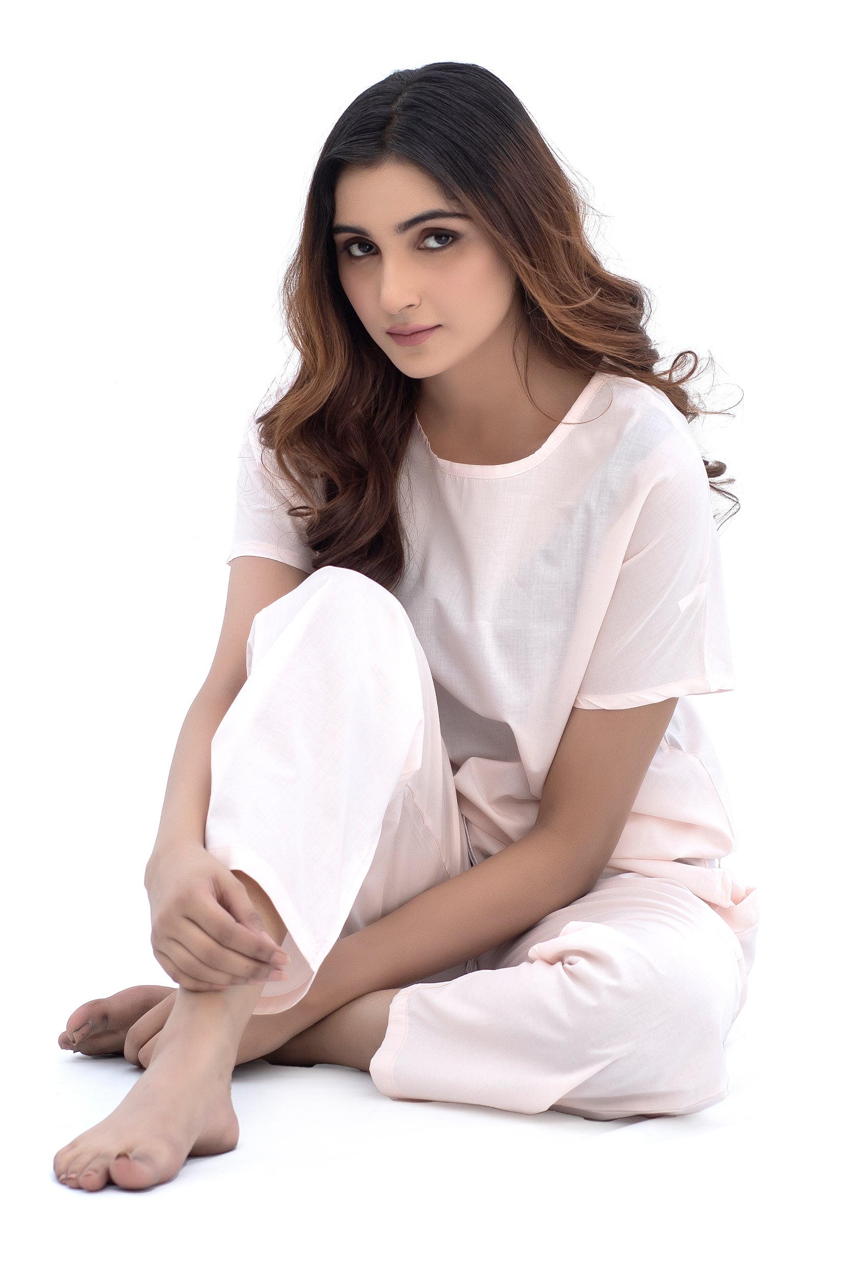 12 AM By Khawar Latif Creamy Peach  Night suit