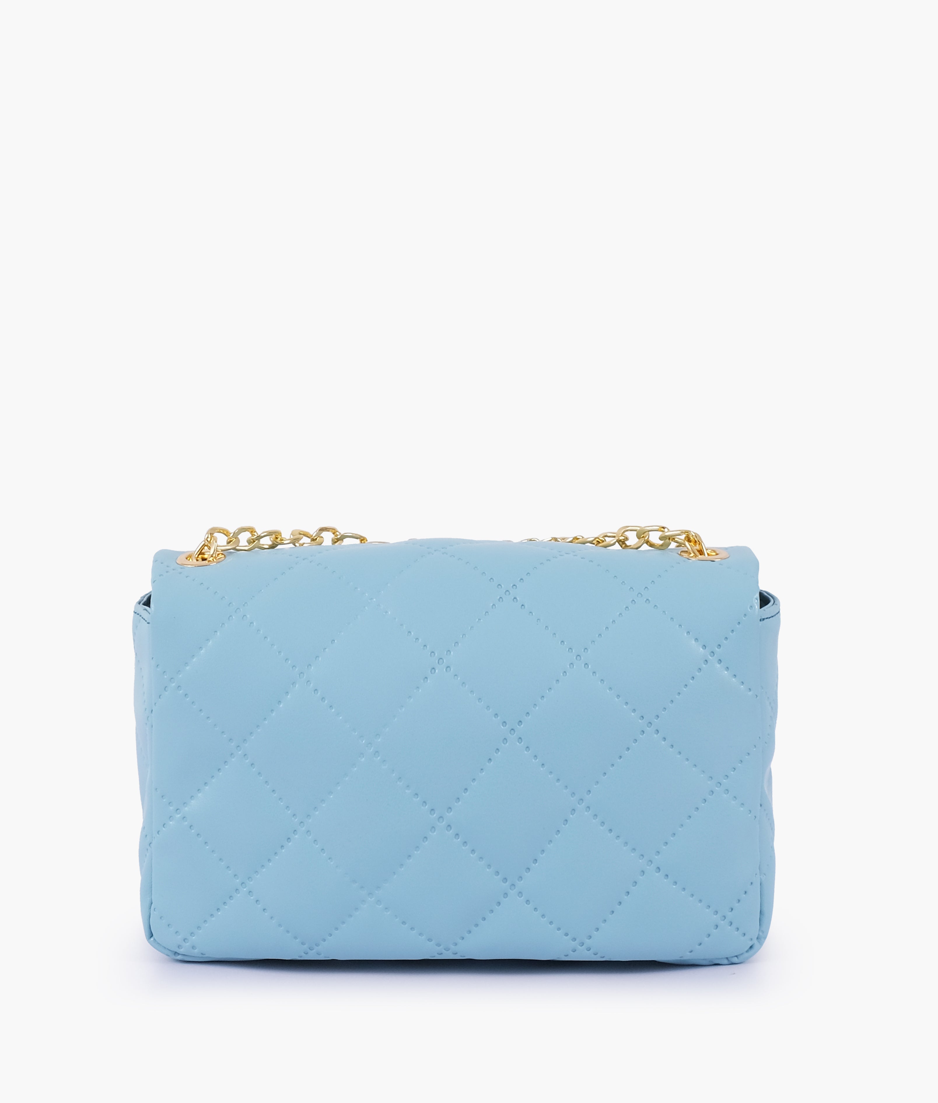 RTW Creation - Sky Blue quilted mini bag with chain