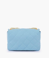 RTW Creation - Sky Blue quilted mini bag with chain