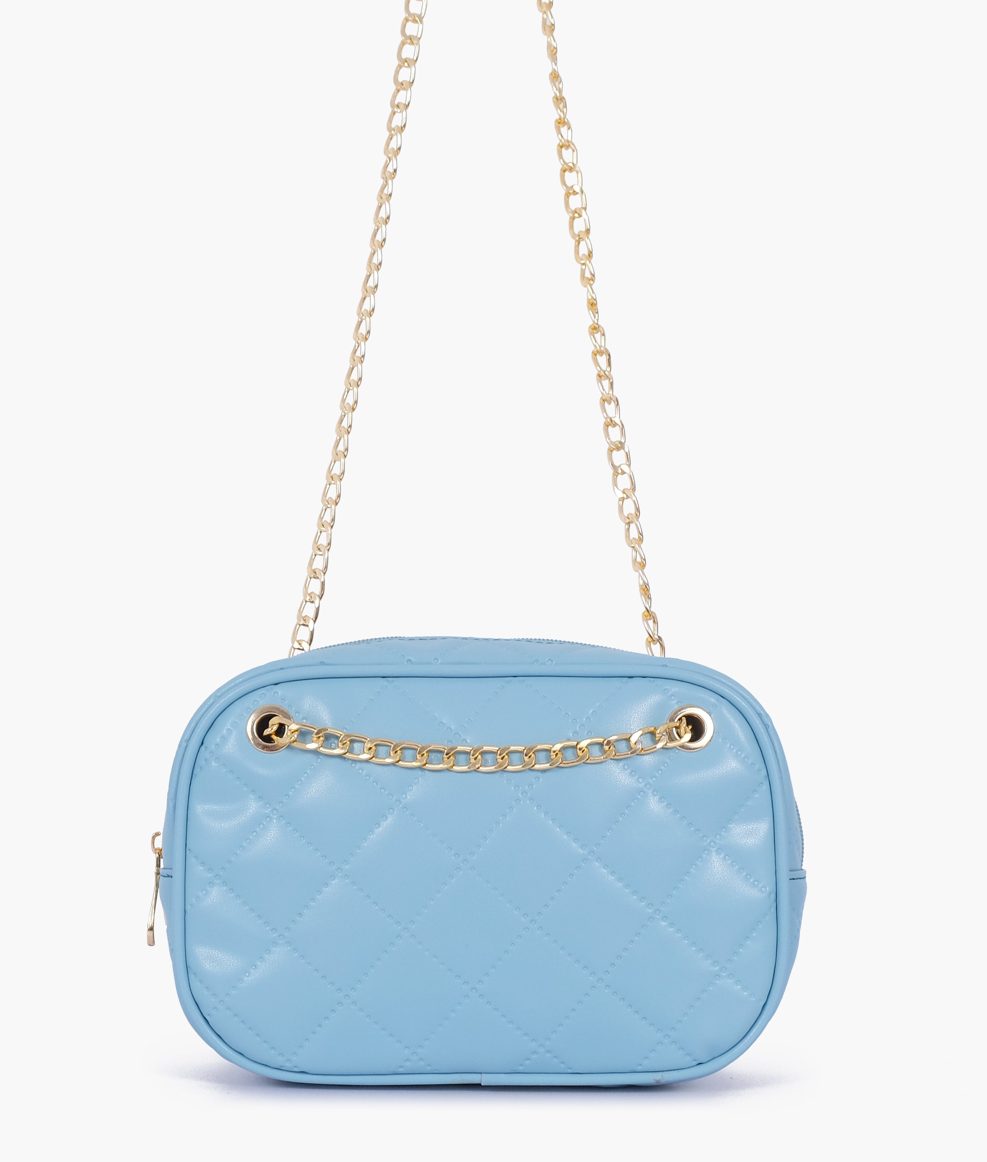 RTW Creation - Sky blue quilted rectangle cross-body bag