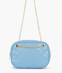 RTW Creation - Sky blue quilted rectangle cross-body bag