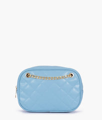 RTW Creation - Sky blue quilted rectangle cross-body bag