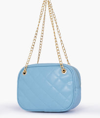RTW Creation - Sky blue quilted rectangle cross-body bag
