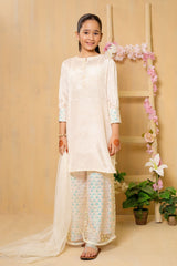 Elegant Cotton Silk Hand Adda Work 3-Pc Suit â?? Stylish Silk Dress Design with Intricate Embroidery.