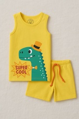 12 AM By Khawar Latif Cool dino dude Kids Tank Top with Shorts