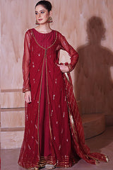 Aayra Stitched Formals Collection'2025-RP397 - Crimson Crown 4 Pc