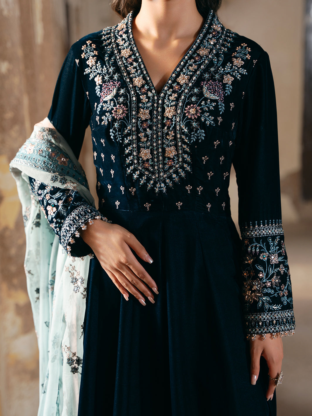 Siara By Flossie Unstitched 3 Piece Formals Velvet Collection'2025-V-101
