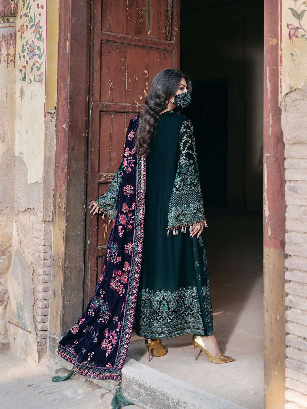 Siara By Flossie Unstitched 3 Piece Formals Velvet Collection'2025-V-102 - A