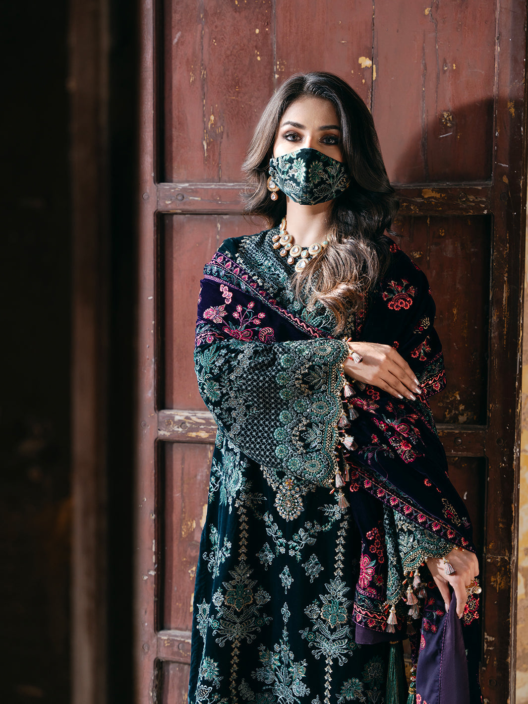 Siara By Flossie Unstitched 3 Piece Formals Velvet Collection'2025-V-102 - A