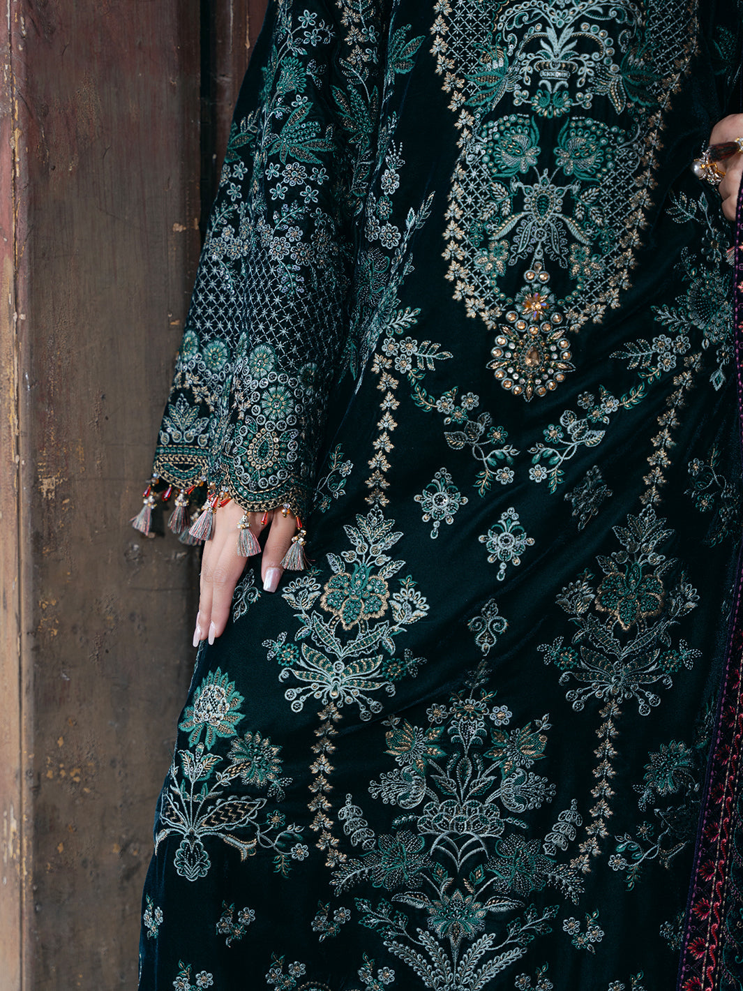 Siara By Flossie Unstitched 3 Piece Formals Velvet Collection'2025-V-102 - A