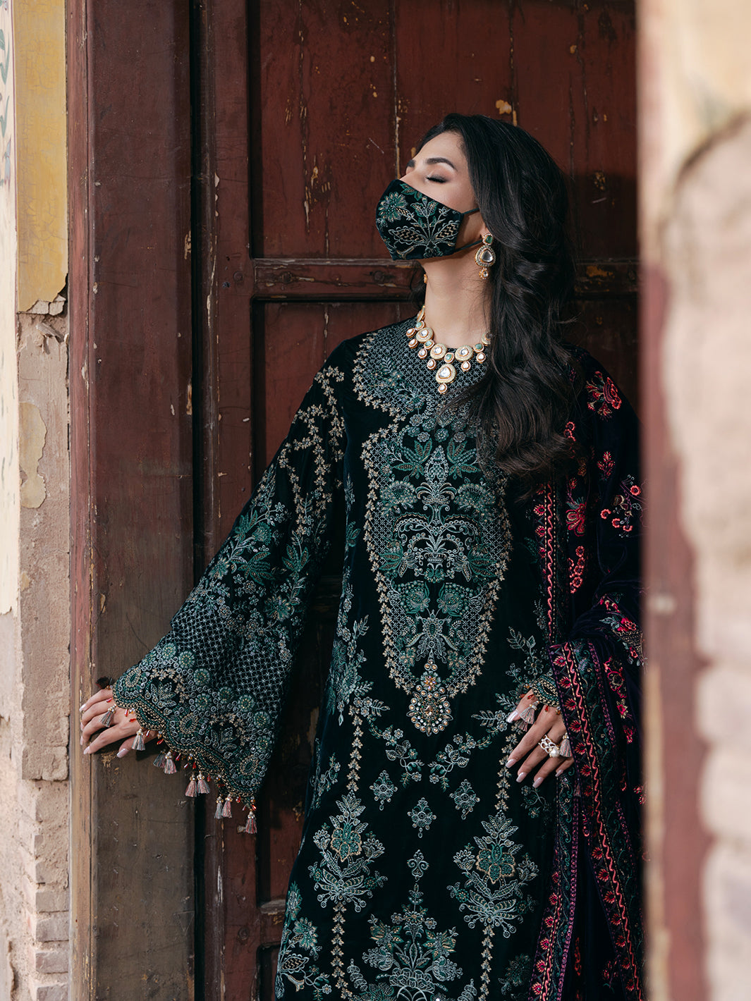 Siara By Flossie Unstitched 3 Piece Formals Velvet Collection'2025-V-102 - A