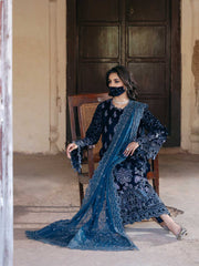 Siara By Flossie Unstitched 3 Piece Formals Velvet Collection'2025-V-105 - A