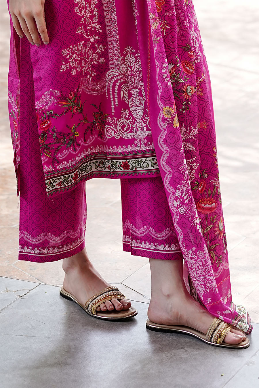 Waniya Stitched 3 Piece Summer Lawn Collection'2025-Pink Sorbet