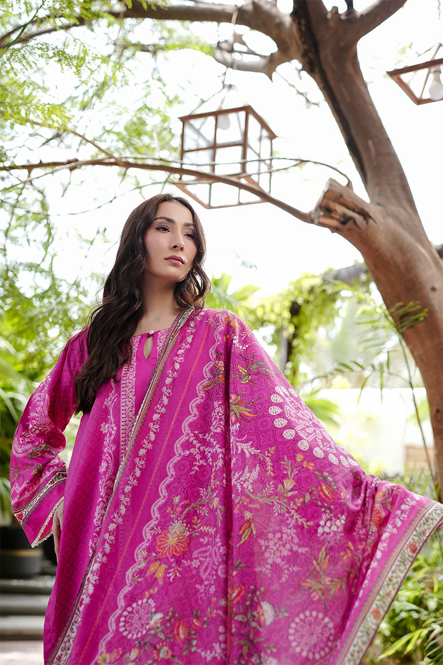 Waniya Stitched 3 Piece Summer Lawn Collection'2025-Pink Sorbet