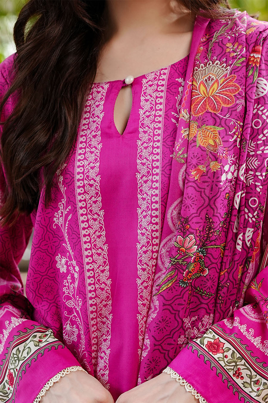 Waniya Stitched 3 Piece Summer Lawn Collection'2025-Pink Sorbet