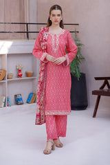 Waniya Stitched 3 Piece Digital Printed & Emb Lawn Collection'2025-EMILIA
