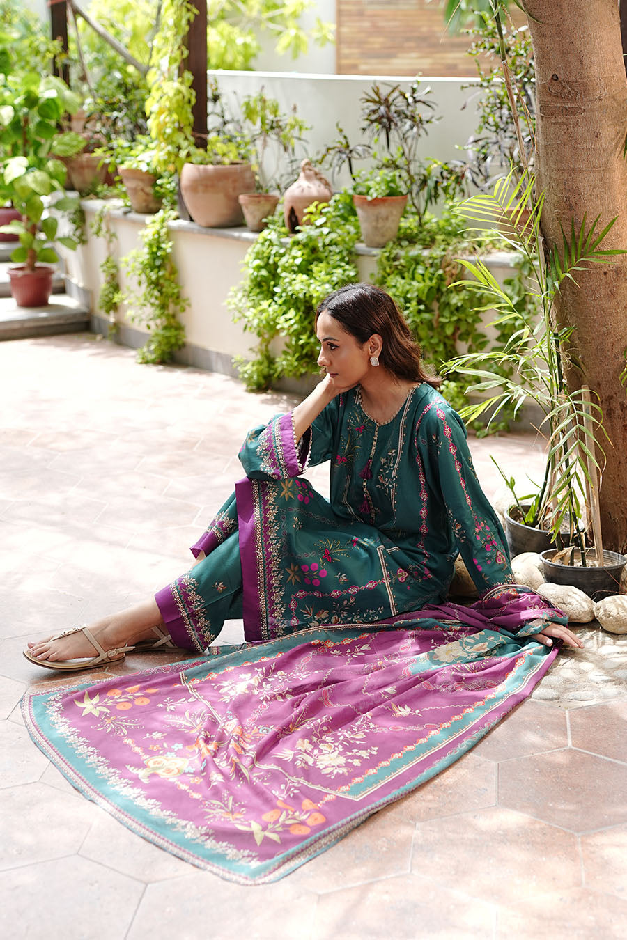 Waniya Stitched 3 Piece Summer Lawn Collection'2025-Emerald Whisper