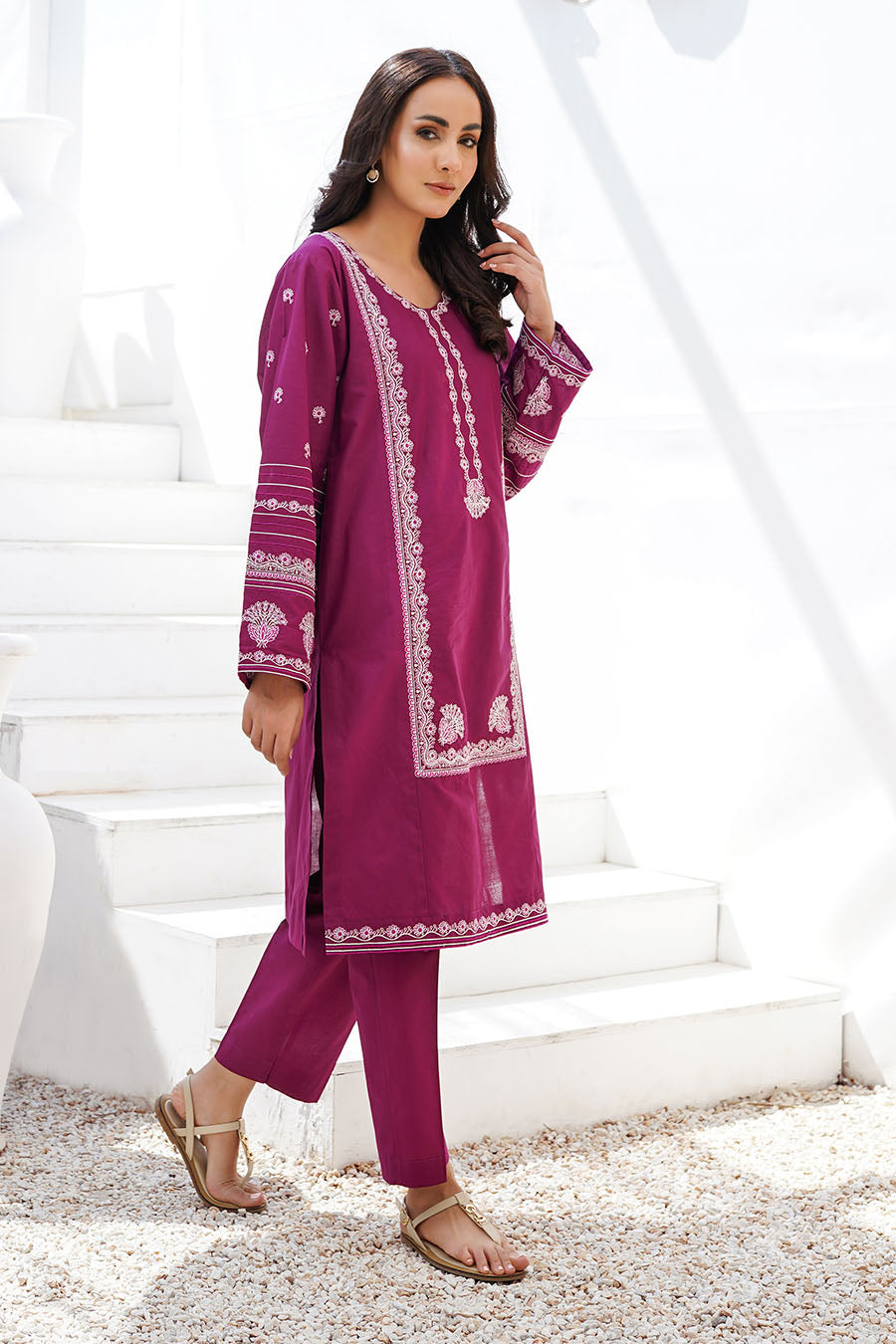 Waniya Stitched 2 Piece Solid Emb Lawn Collection'2025-ROHA