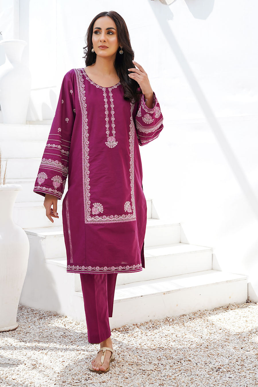 Waniya Stitched 2 Piece Solid Emb Lawn Collection'2025-ROHA