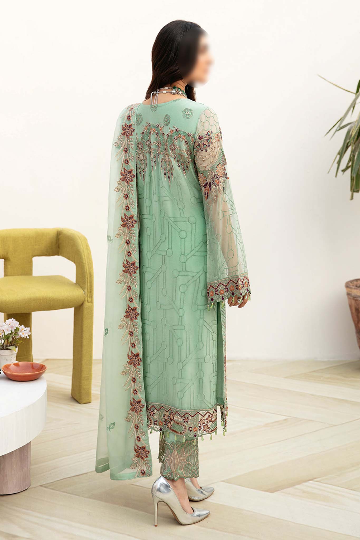 Chevron by Ramsha Unstitched 3 Piece Chiffon Vol-08 Collection'2024-A-804