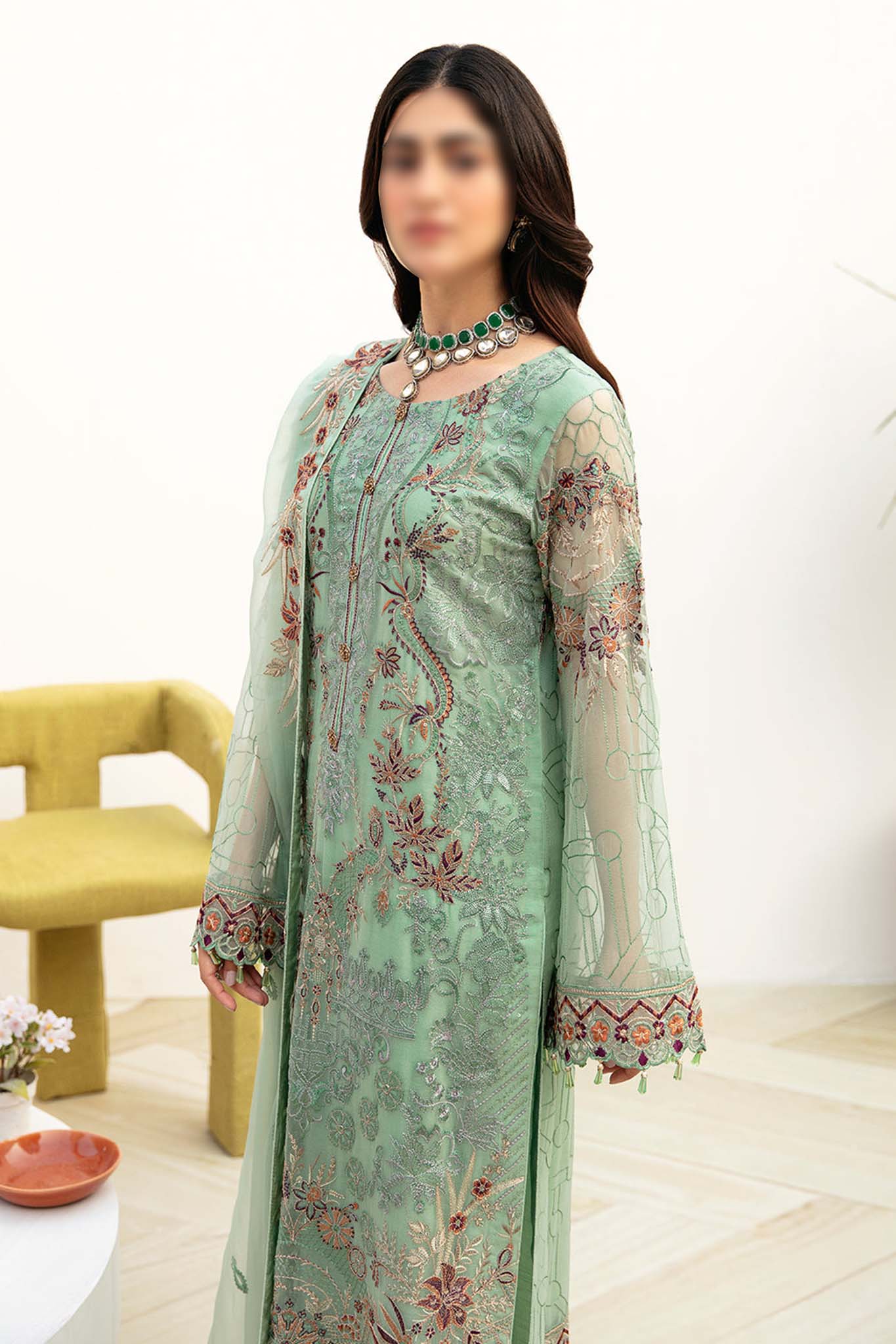 Chevron by Ramsha Unstitched 3 Piece Chiffon Vol-08 Collection'2024-A-804