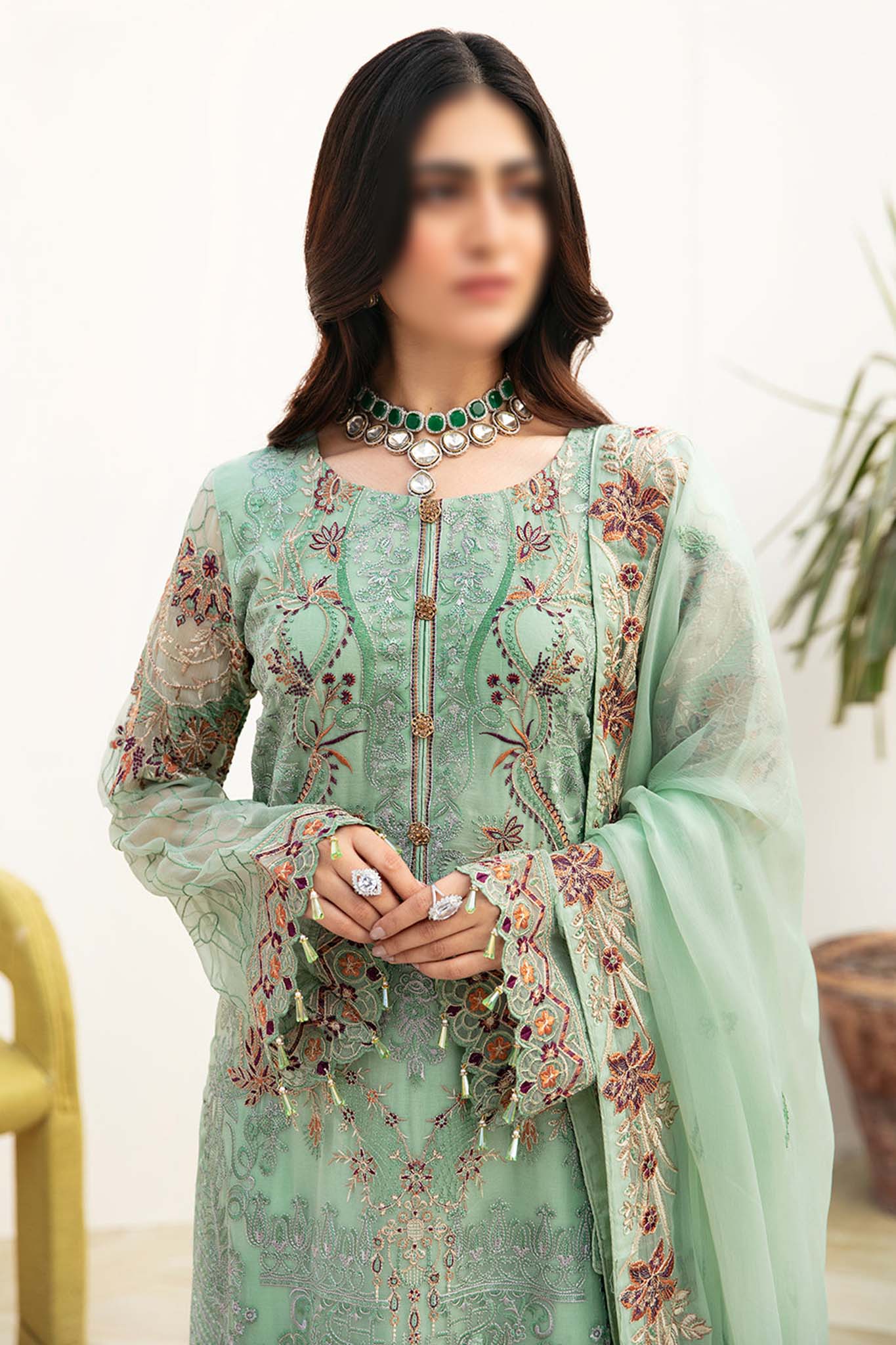 Chevron by Ramsha Unstitched 3 Piece Chiffon Vol-08 Collection'2024-A-804