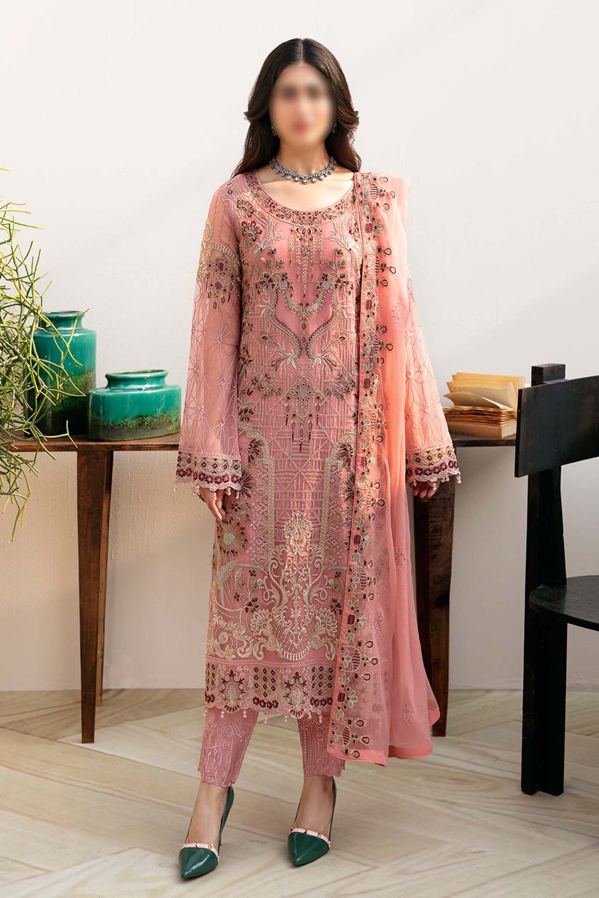 Chevron by Ramsha Unstitched 3 Piece Chiffon Vol-08 Collection'2024-A-805
