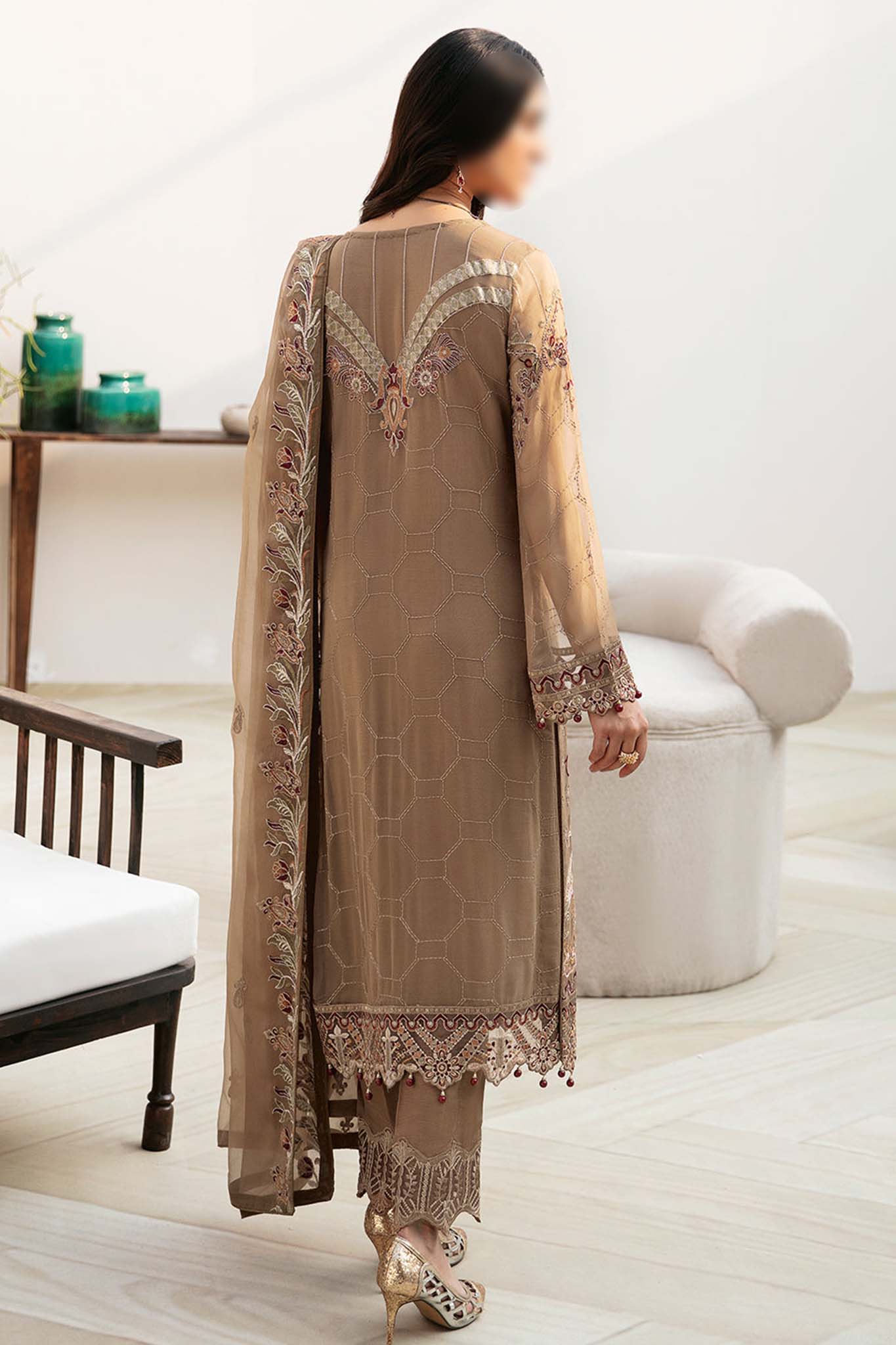 Chevron by Ramsha Unstitched 3 Piece Chiffon Vol-08 Collection'2024-A-812
