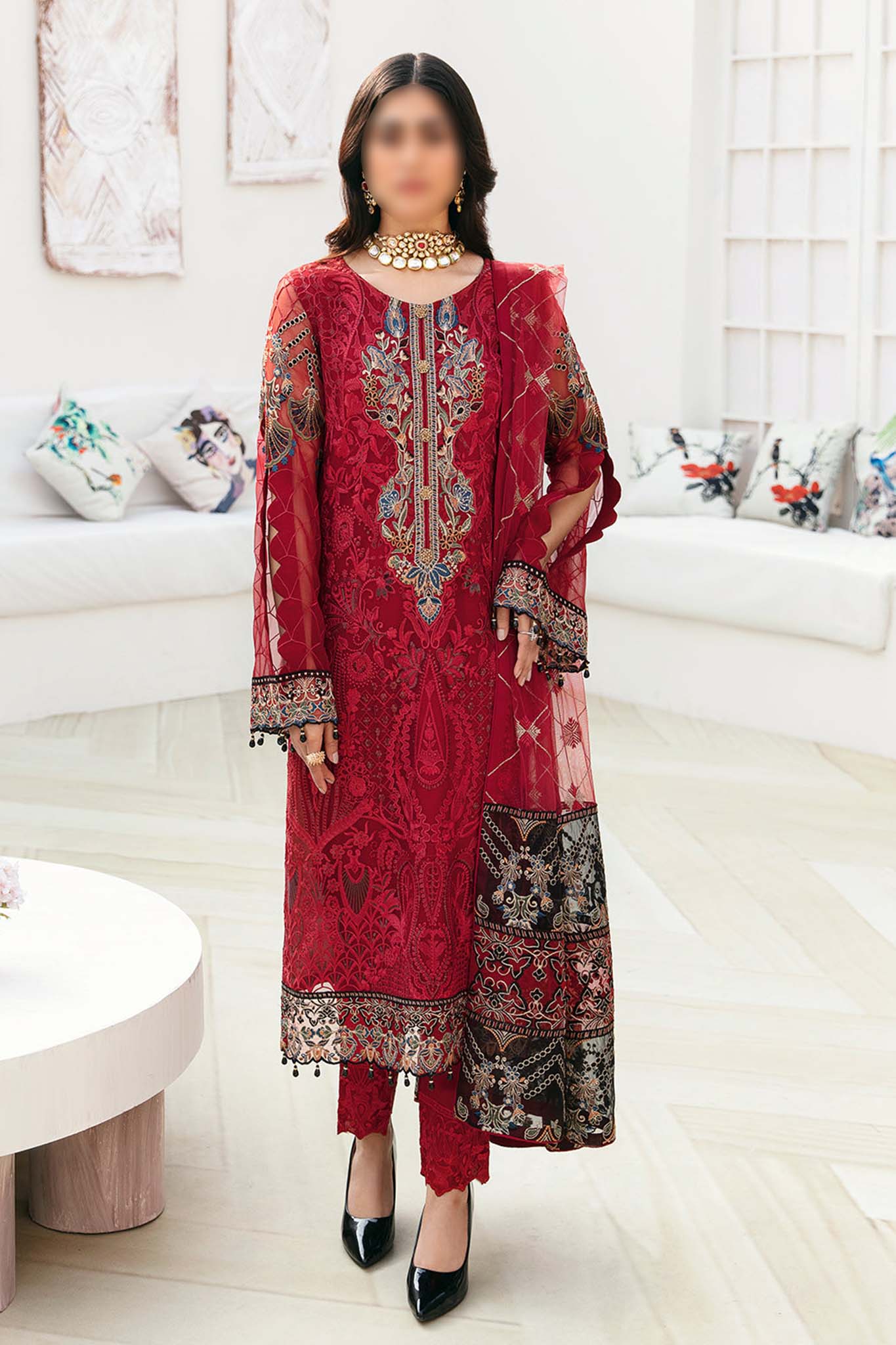 Chevron by Ramsha Unstitched 3 Piece Chiffon Vol-08 Collection'2024-A-803