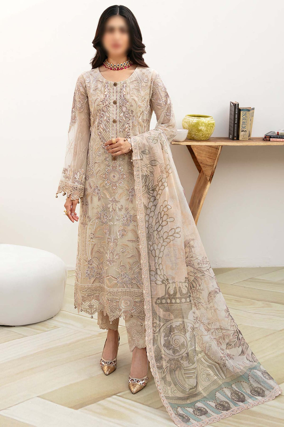 Chevron by Ramsha Unstitched 3 Piece Chiffon Vol-08 Collection'2024-A-802