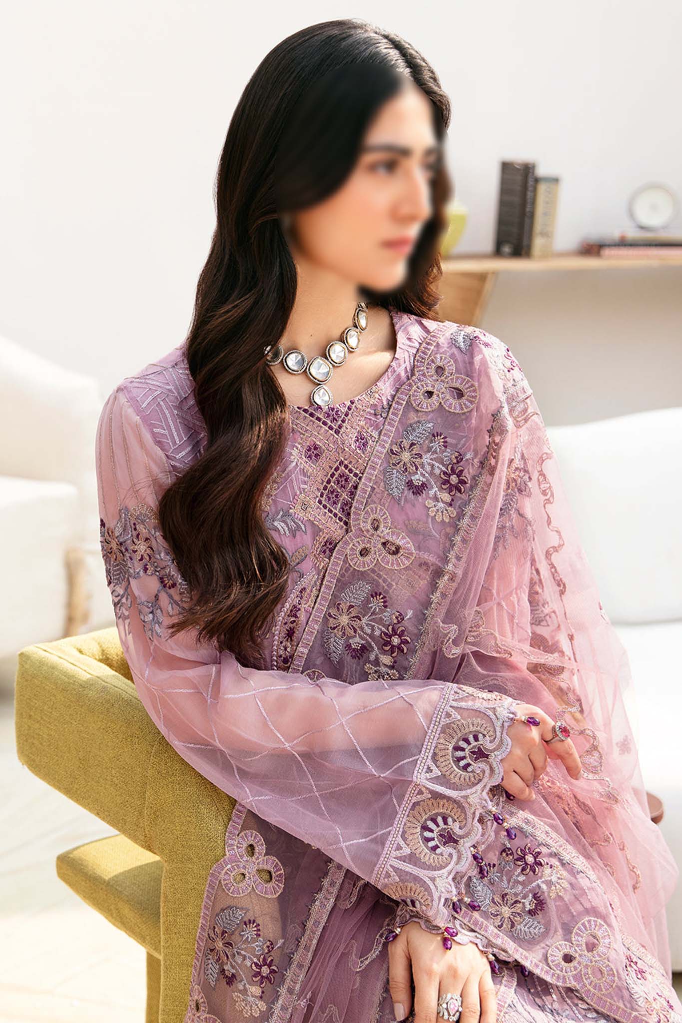 Chevron by Ramsha Unstitched 3 Piece Chiffon Vol-08 Collection'2024-A-801