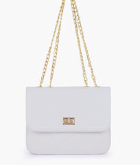 RTW Creation - White quilted chain cross-body bag