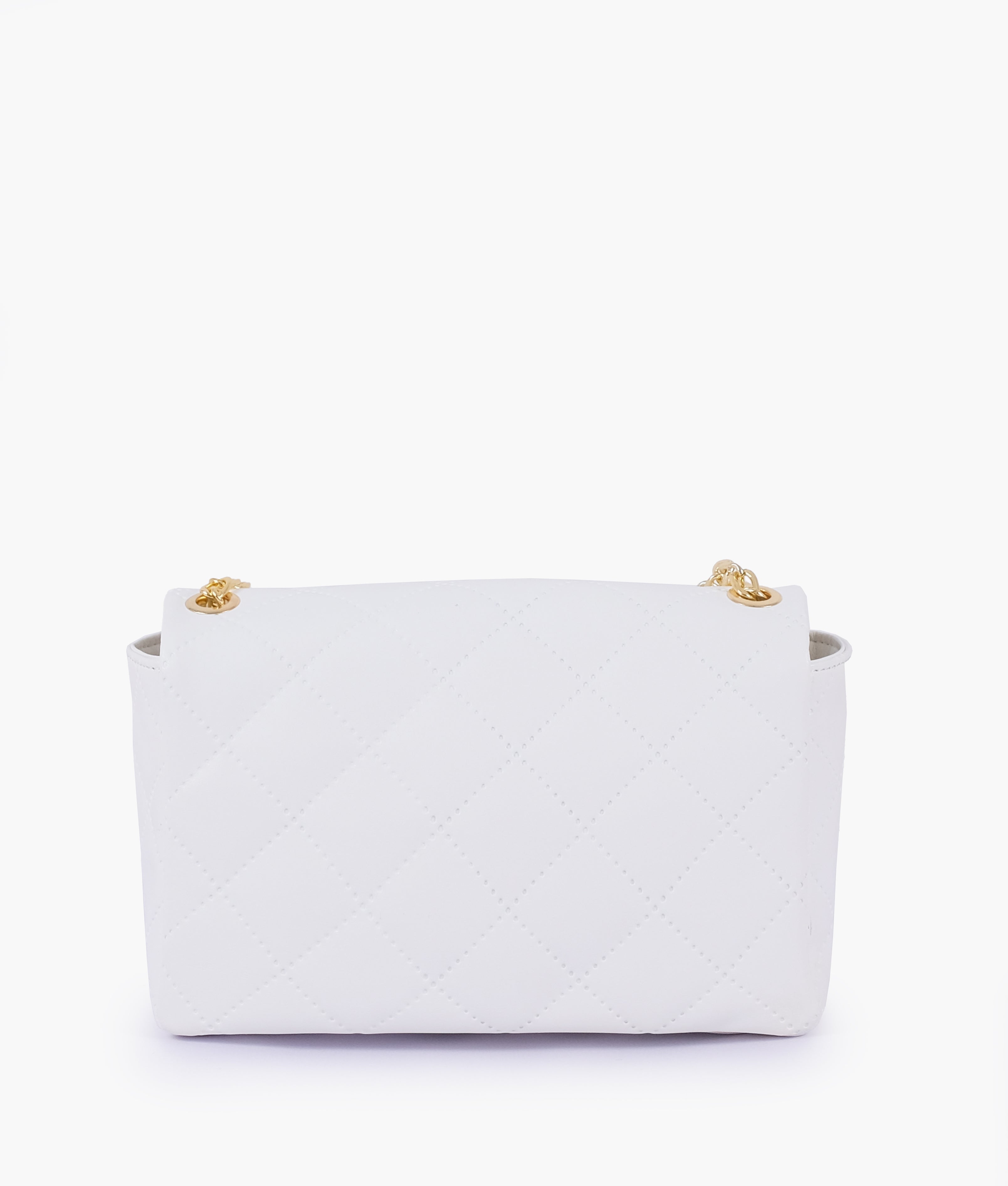 RTW Creation - White quilted mini bag with chain