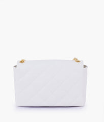 RTW Creation - White quilted mini bag with chain