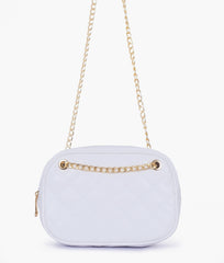 RTW Creation - White quilted rectangle cross-body bag