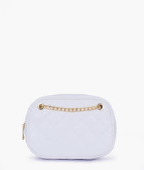 RTW Creation - White quilted rectangle cross-body bag