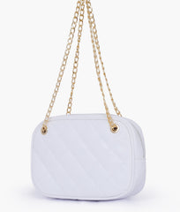 RTW Creation - White quilted rectangle cross-body bag