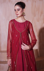 Aayra Stitched Formals Collection'2025-RP397 - Crimson Crown 4 Pc