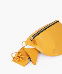 RTW Creation - Yellow crocodile belt bag