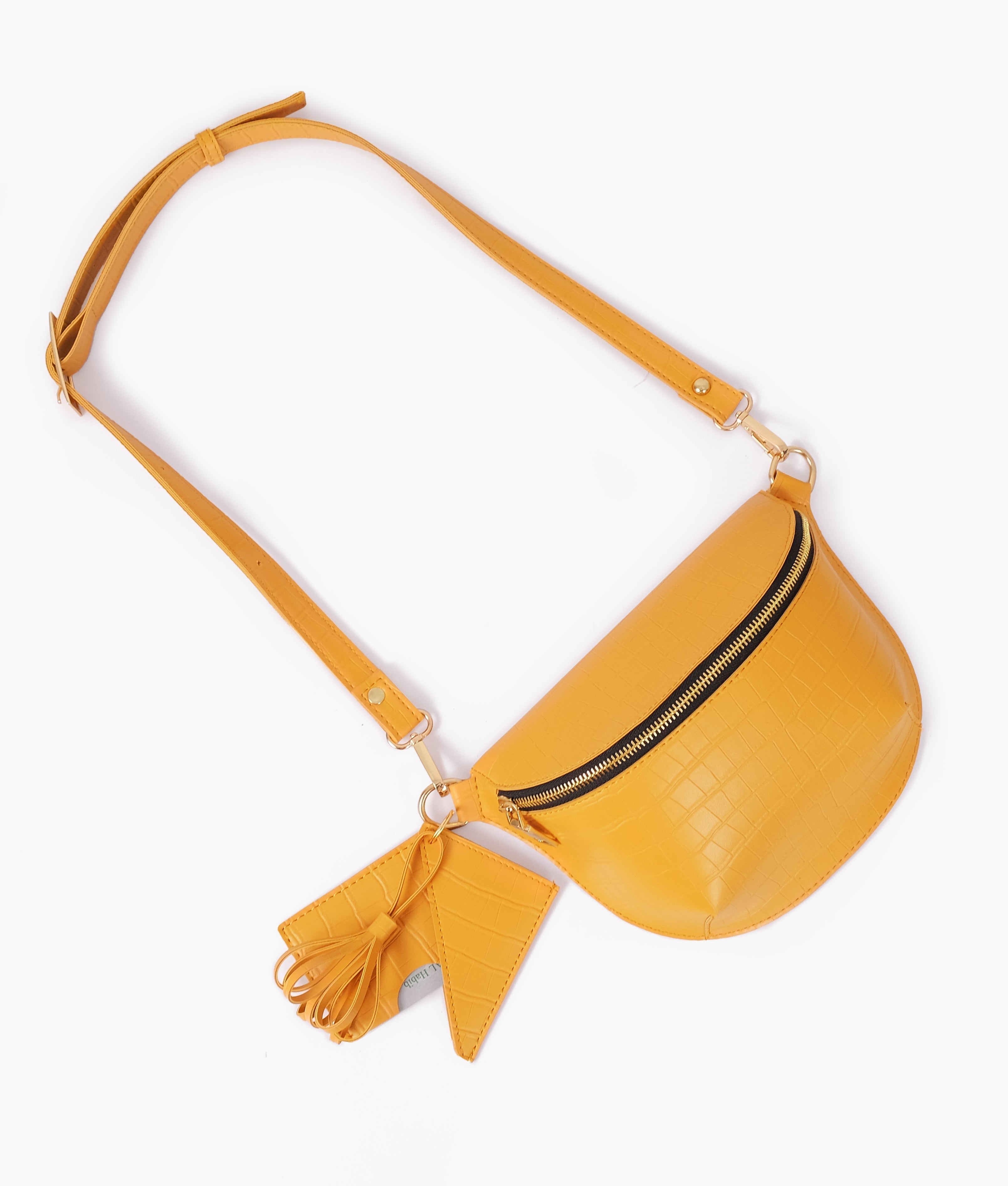 RTW Creation - Yellow crocodile belt bag